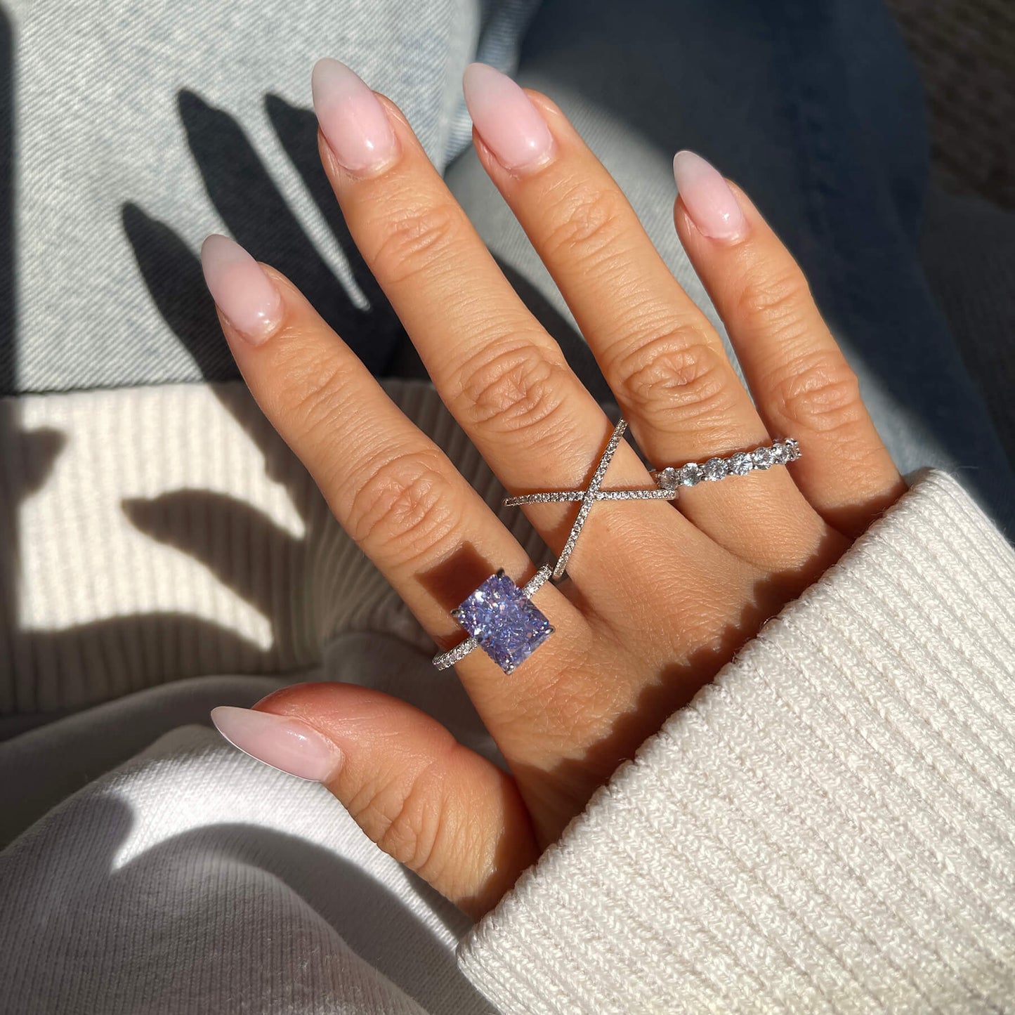 Aura Birthstone Ring - Fancy Purple