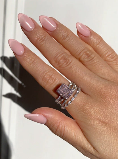 Aura Birthstone Ring - Dusty Pink